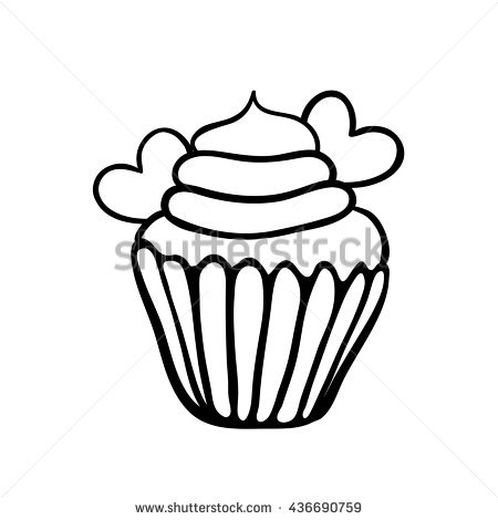 450x470 Drawn Cupcake