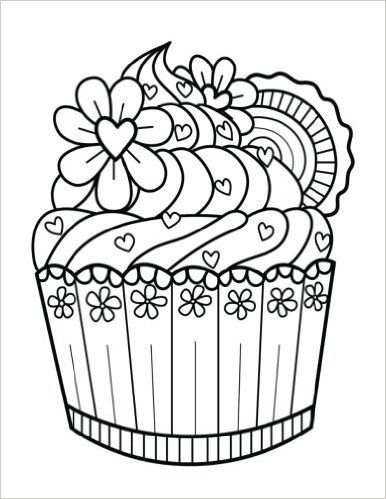 386x499 Drawn Cupcake Blank