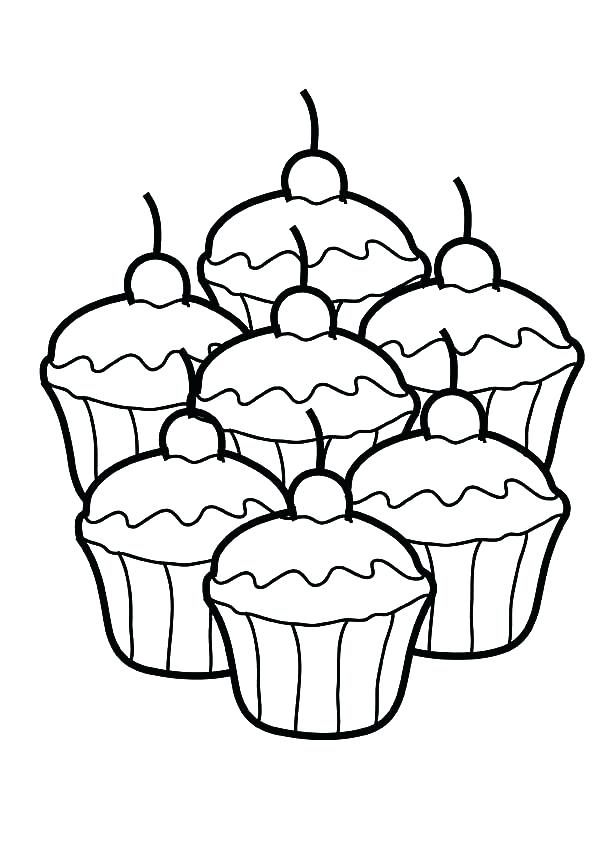 600x849 Entertaining Coloring Pages Of Cupcakes Online Drawing Printable