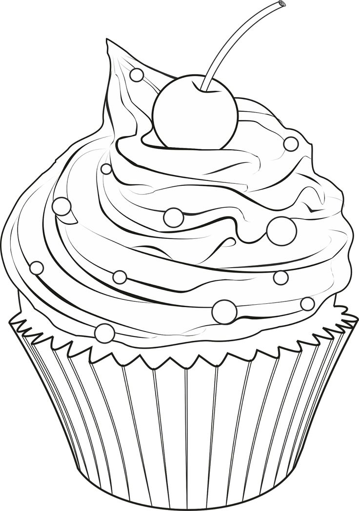 cupcake line drawing at getdrawings  free download