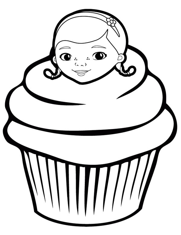 600x776 Doc Mcstuffins Cupcake Coloring Page