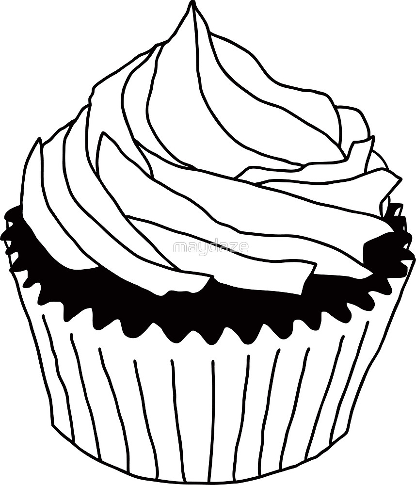 858x1000 Black And White Cupcake By Maydaze Redbubble