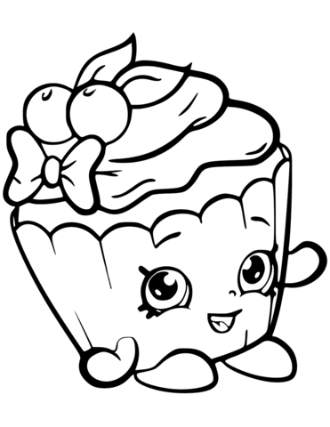 371x480 Cherry Nice Cupcake Shopkin Coloring Page Free Printable