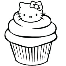 230x230 Cupcakes Coloring Page