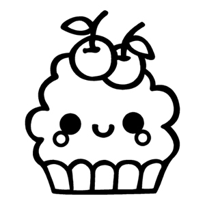 300x300 Kawaii Cupcake (Smile)