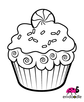294x358 Eri Doodle Designs And Creations Peppermint Cupcake Digi Stamp
