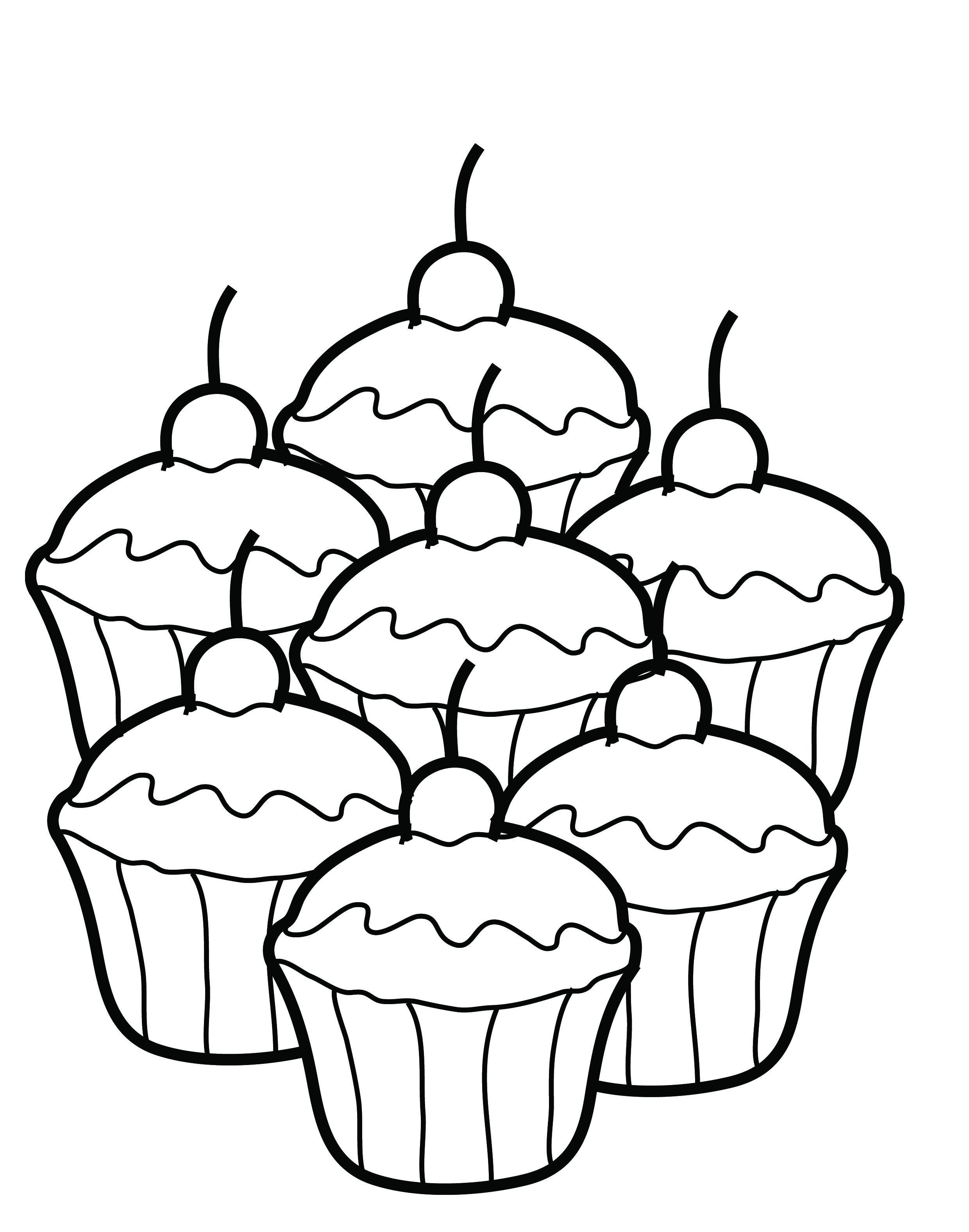 2480x3152 Cupcake Coloring Pages