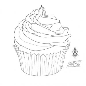 300x300 How To Draw A Cartoon Cupcake Step Drawing Tutorial Video X Gbz Adult