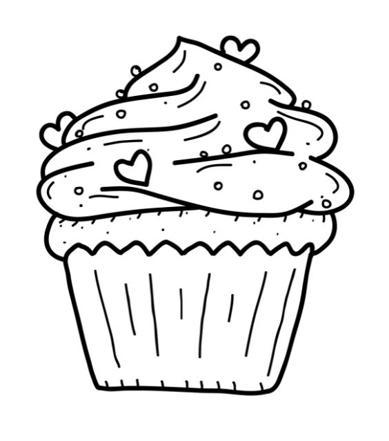 564x639 Cupcake Coloring Pages For Girls In Cure Draw Printable Coloring