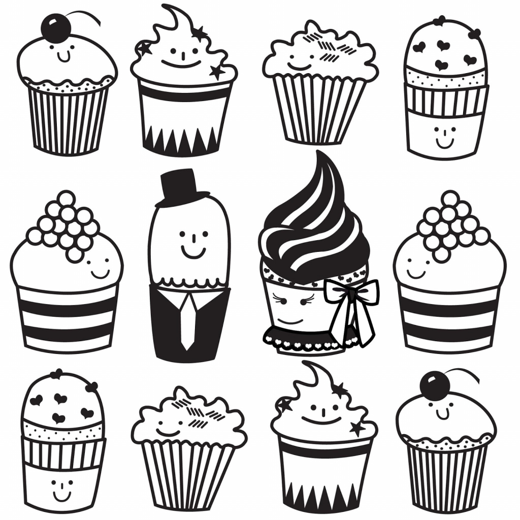 1024x1024 How To Draw A Halloween Cupcake Step By Step Halloween Seasonal