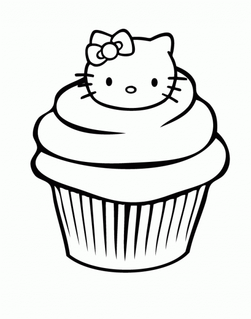 512x650 Hello Kitty Cupcake Coloring Page Nice Coloring Pages For Kids