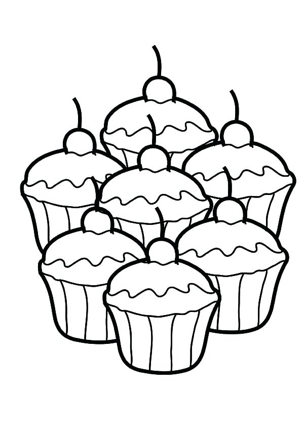 600x849 Picture Of Cupcake To Color Cupcakes Coloring Pin Drawn Cupcake
