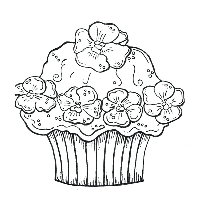 818x855 Cupcakes Coloring Pages