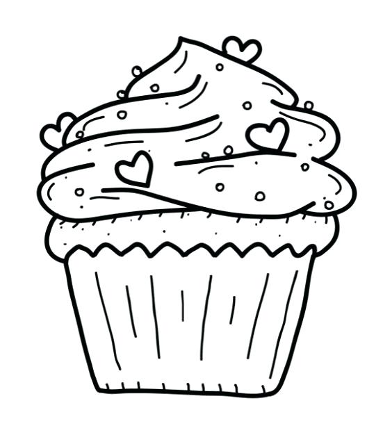 564x639 Entertaining Coloring Pages Of Cupcakes Online Drawing Printable