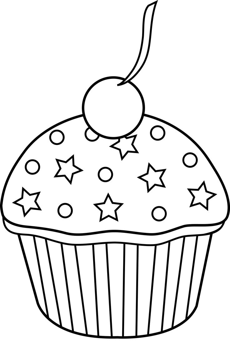 736x1131 Black And White Cupcake Drawing