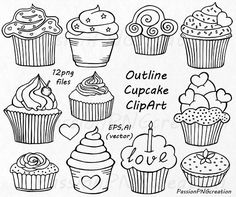 236x197 How To Draw + Color A Cupcake Easy