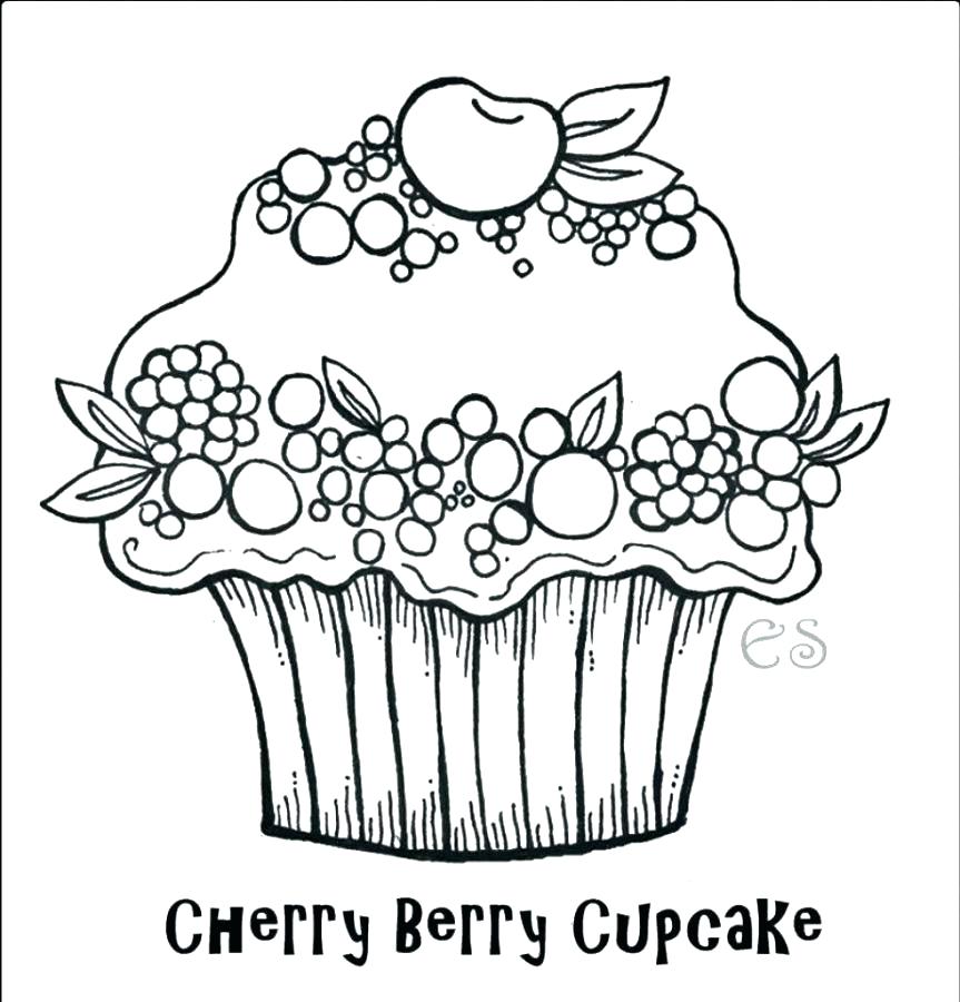 863x900 Simple Cupcake Coloring Pages Free Download