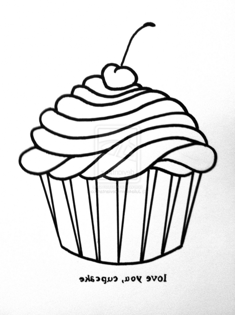 764x1024 Simple Cupcake Drawing How To Draw A Cupcake Clipartsco