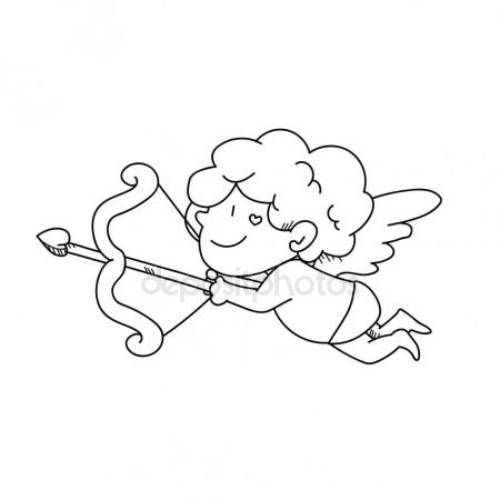 450x450 Freehand Drawing Cupid Cartoon Illustration Stock Photo