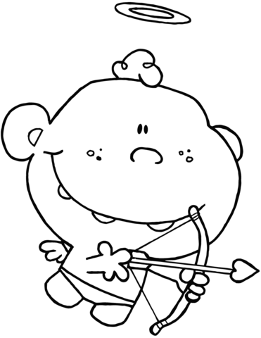 371x480 Cartoon Cupid With Bow And Arrow Coloring Page Free Printable
