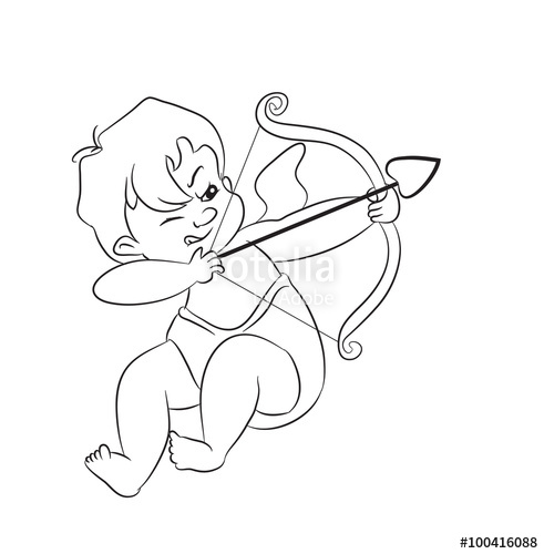 491x500 Valentine Day Cupid Angel Cartoon Style Vector Illustration. Cupid