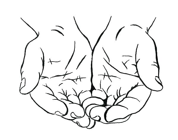 600x473 Praying Hands Coloring Page 11 Also Drawing Cupped Hands Coloring