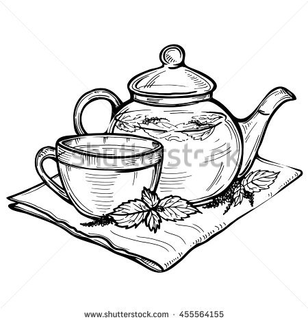 450x470 Drawn Teacup Tea Set