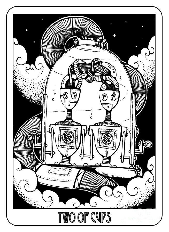 654x900 Two Of Cups Drawing By Jaeme Case