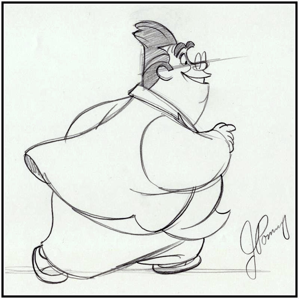 1250x1248 3 Production Drawings Clovis Of Curious George Hand Signed By John