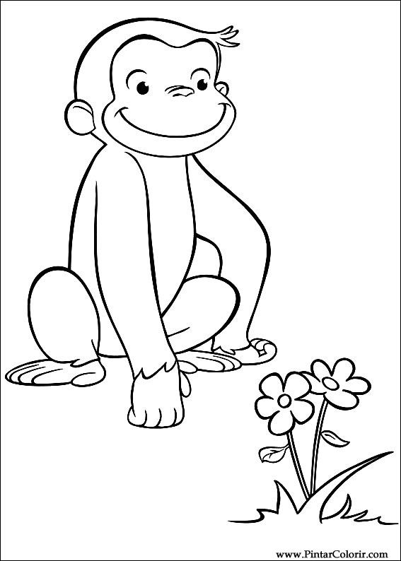 567x794 Drawings To Paint Amp Colour Curious George