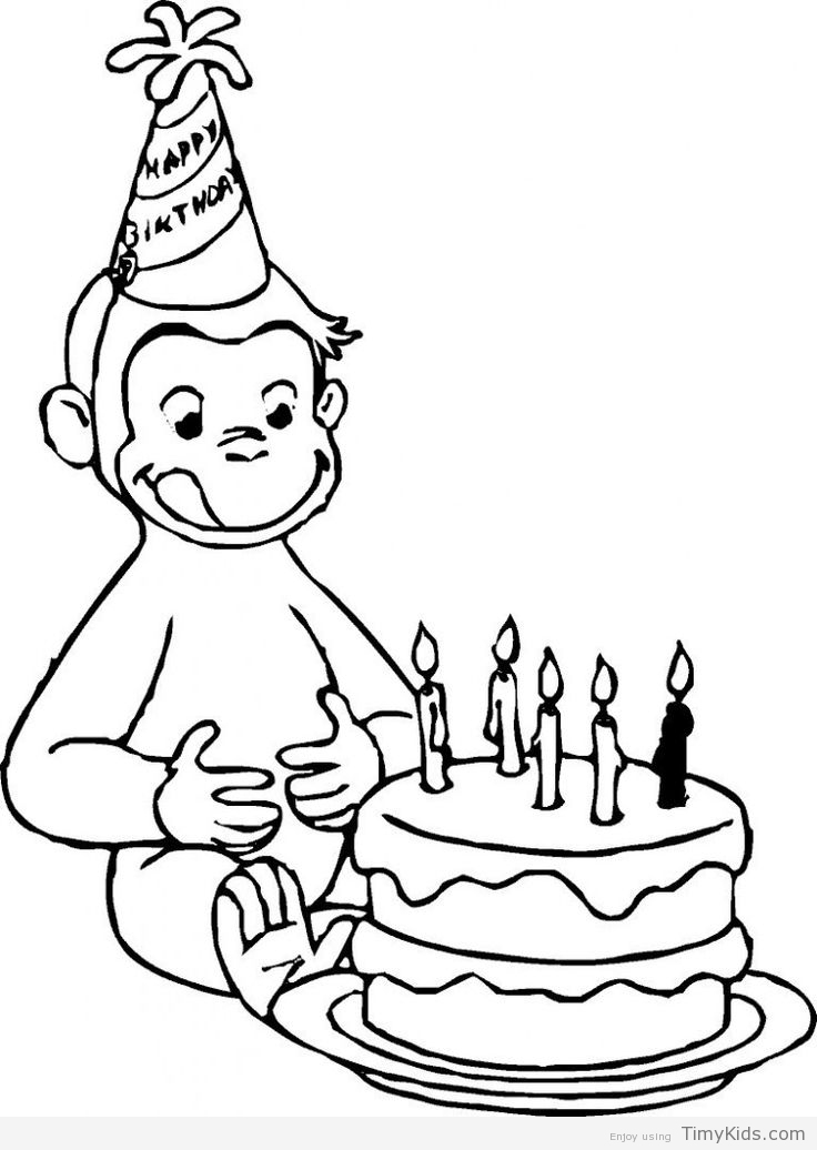 736x1036 Curious George Birthday Coloring Pages Timykids