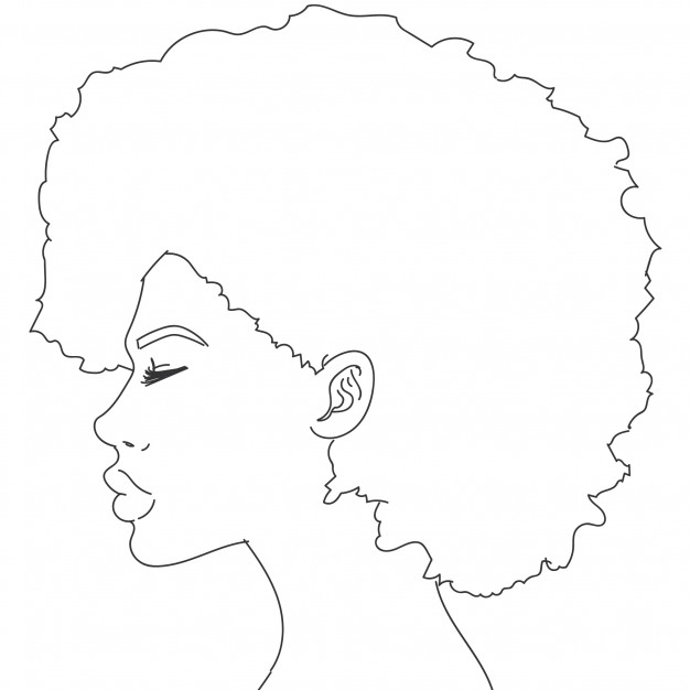 626x626 Silhouette Of Woman With Curly Hair Vector Free Download