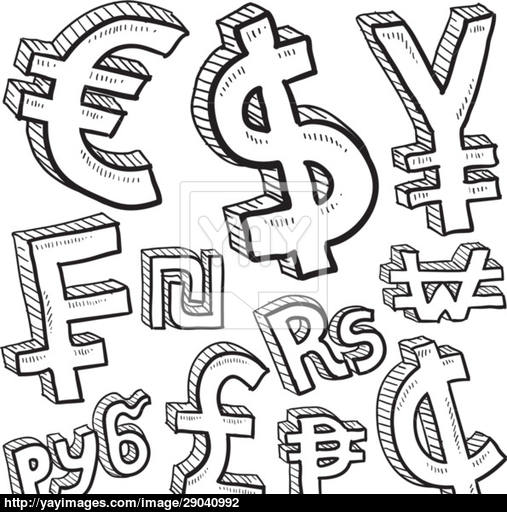 507x512 Currency Symbols Assortment Vector Sketch Vector