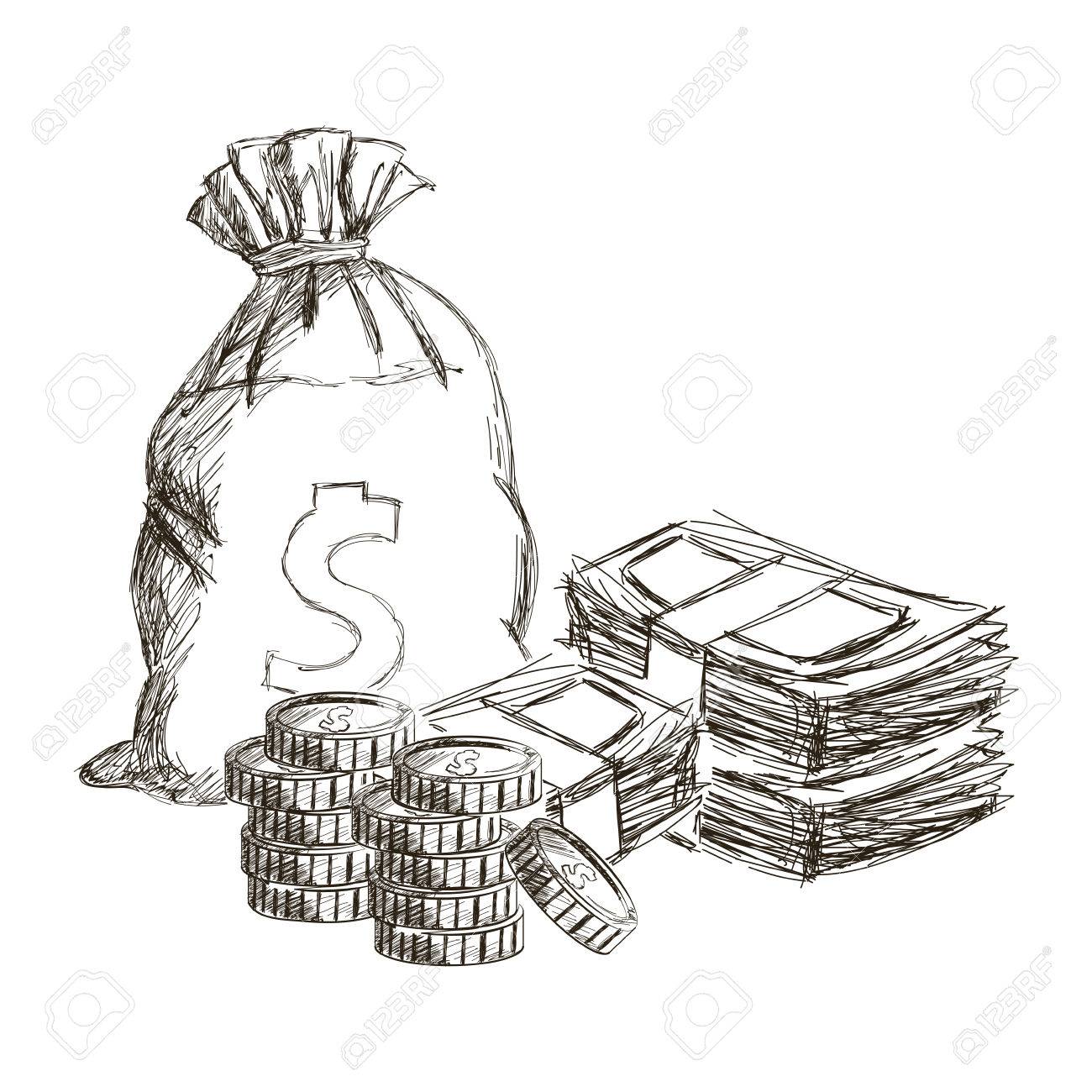 1300x1300 Sack Or Money Bag Stach Cash Coins Currency Dollar Engraved