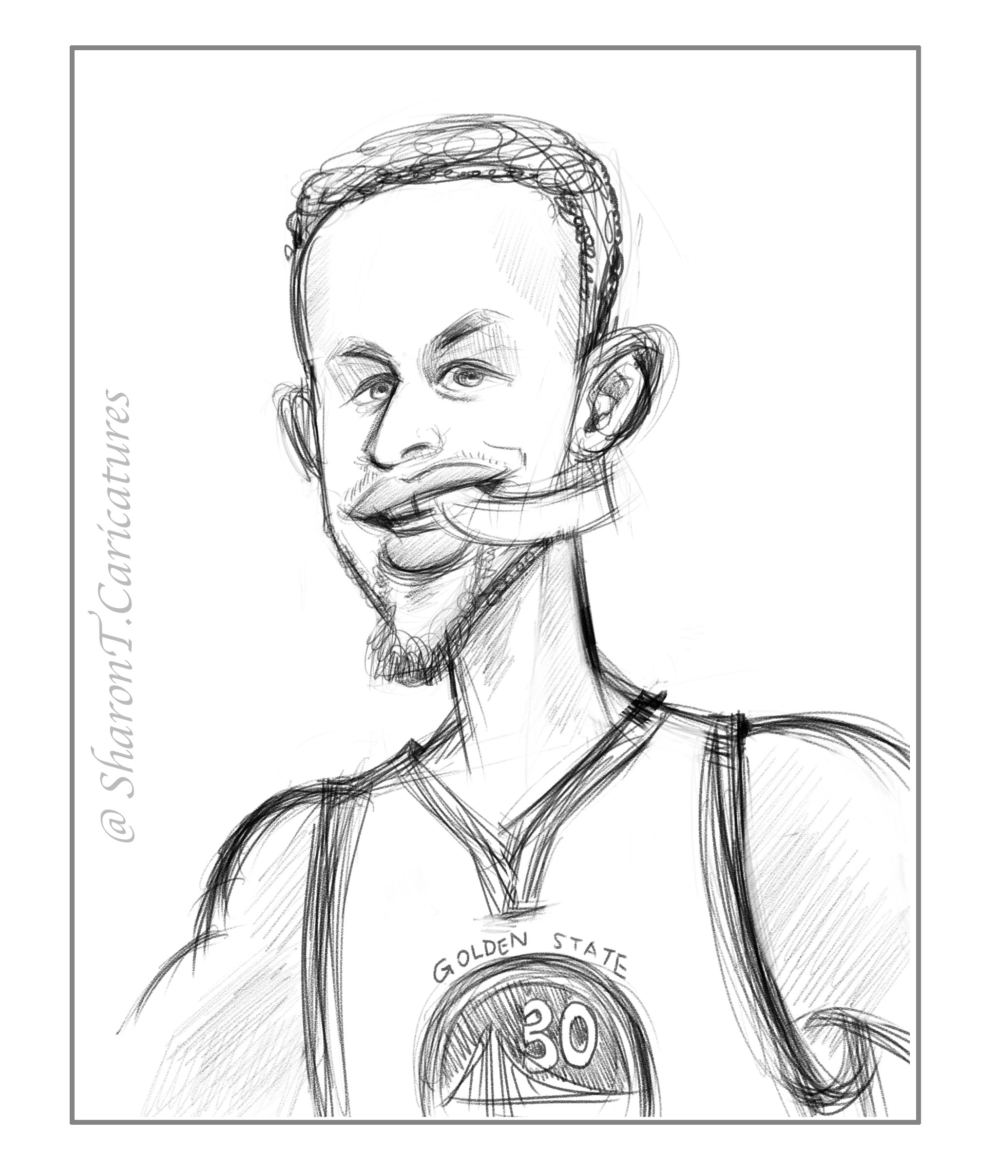 2048x2407 Sketch Of Today Stephen Curry Sharon T. Caricatures