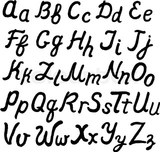 320x304 Cursive Letter A Vector Sketch Icon Isolated On Background. Hand