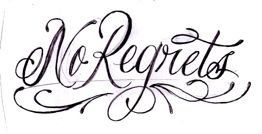 523x268 Cursive No Regrets By Joelrosales
