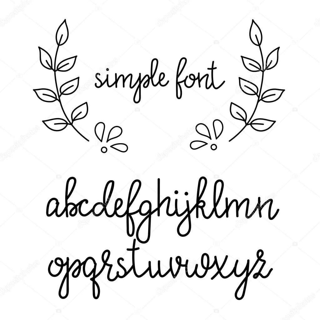 1024x1024 Simple Handwritten Cursive Font Stock Vector Lenaro