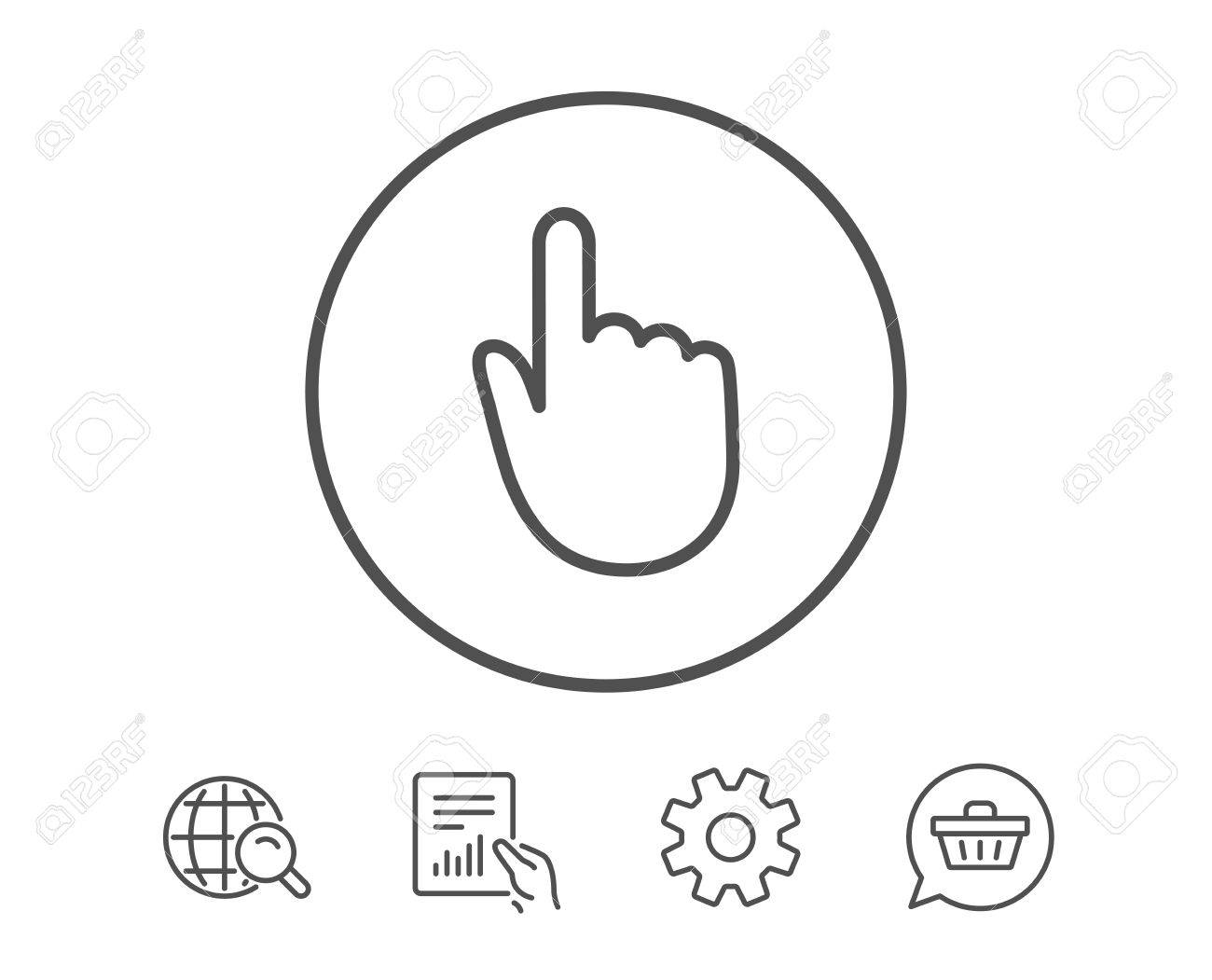 1300x1051 Hand Click Line Icon. Finger Touch Sign. Cursor Pointer Symbol