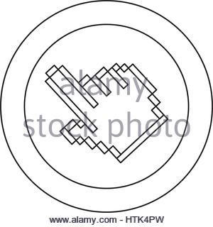 300x320 Hand Cursor Click Icon Vector Illustration Graphic Design Stock