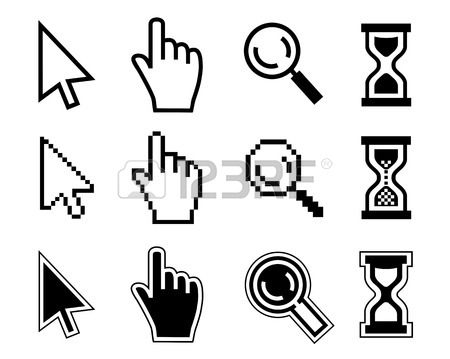 450x359 Vector Icon Hand, Cursor And Hourglass On White Background