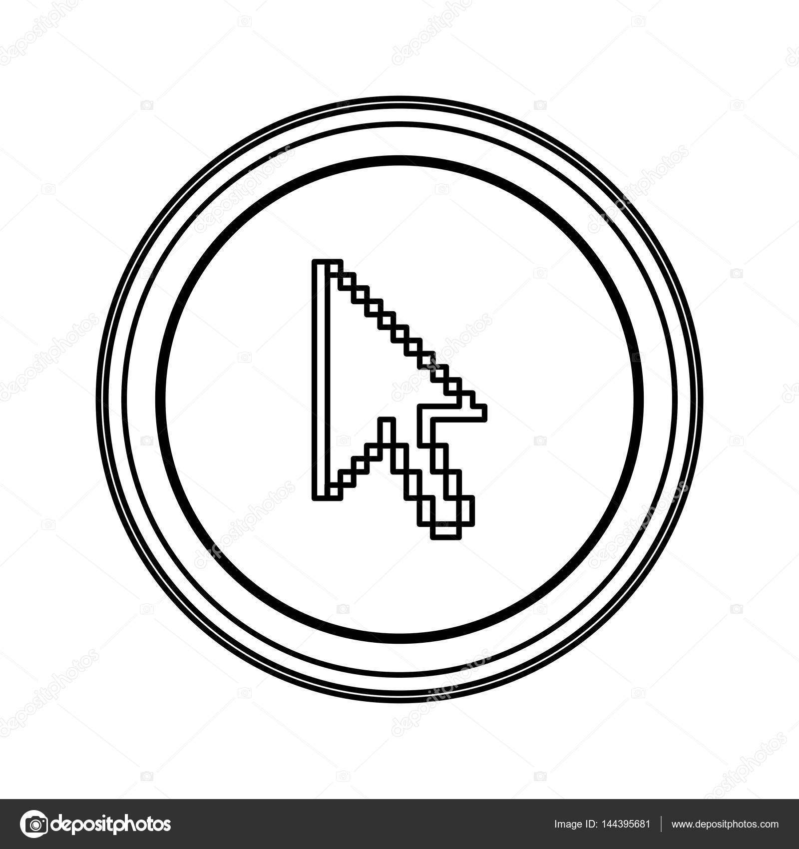 1600x1700 Contour Emblem Mouse Cursor Icon Stock Vector Grgroupstock