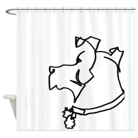 460x460 Line Drawings Of Dogs Pugs Shower Curtains Cafepress