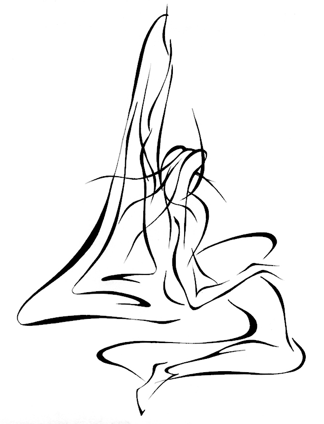 658x859 Lyudmila Kogan Artwork Behind Stage Curtain Original Drawing