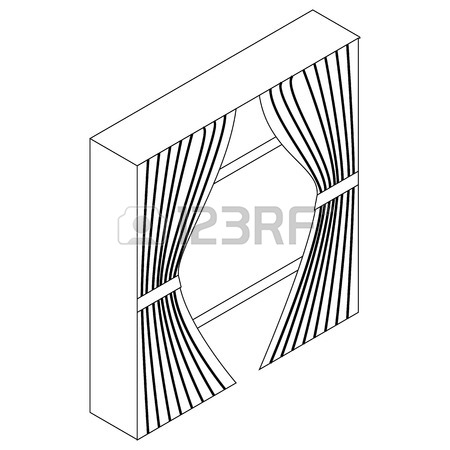 450x450 Curtain On Stage Icon. Outline Illustration Of Curtain On Stage