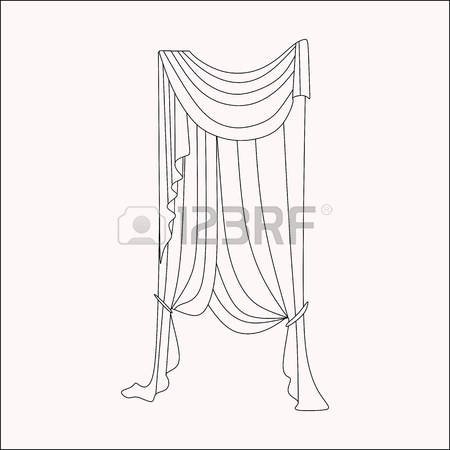 450x450 Curtains Interior Design Sketch. Interior Decoration. Curtains