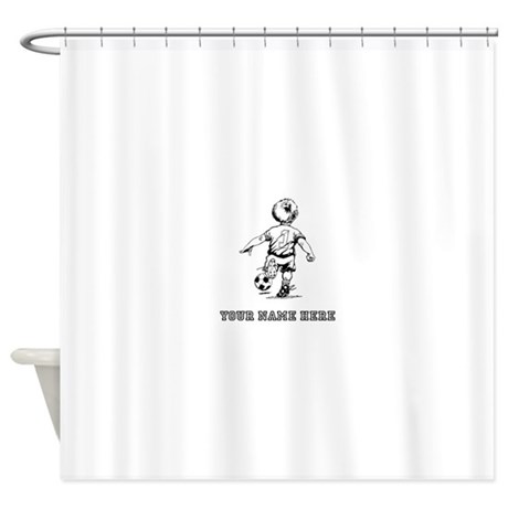 460x460 Little One Soccer Drawing Shower Curtains Cafepress