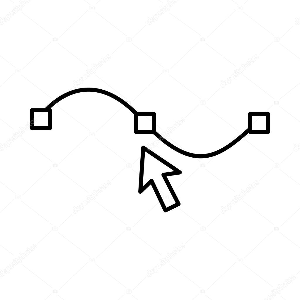 1024x1024 Drawing The Curve Icon, Outline Style Stock Vector Ylivdesign