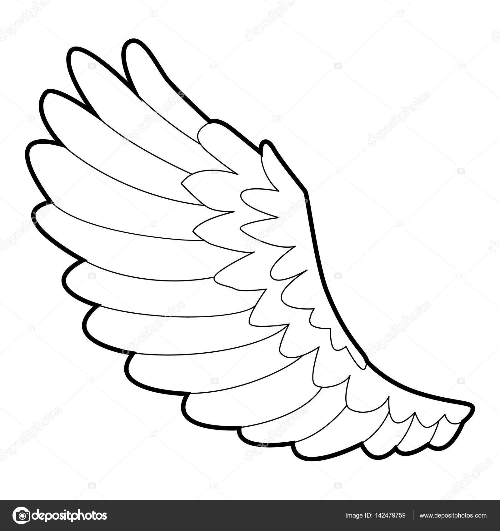 1600x1700 Curve Wing Icon, Outline Style Stock Vector Ylivdesign