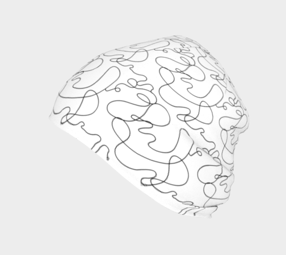 560x500 Curved Lines Beanie Hat Lalita's Art Shop